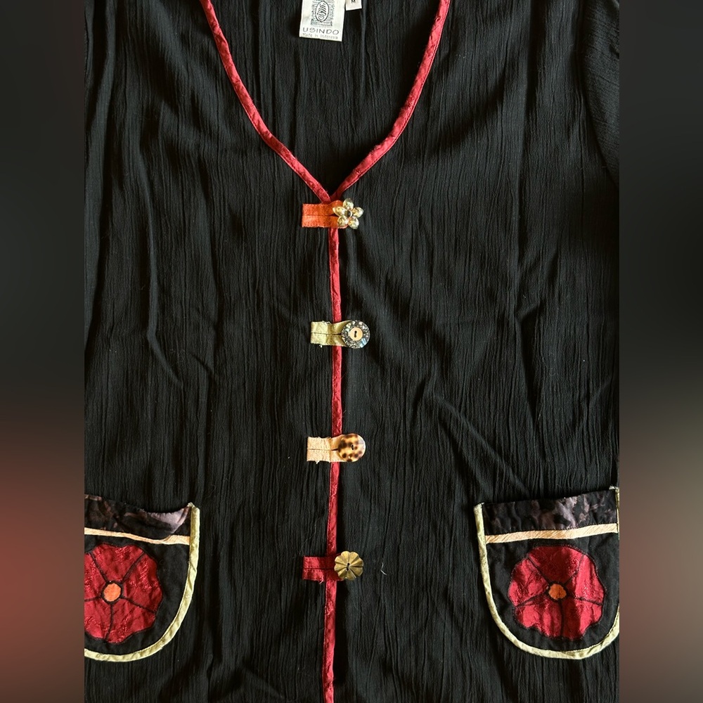 Black and Red Button Jacket
